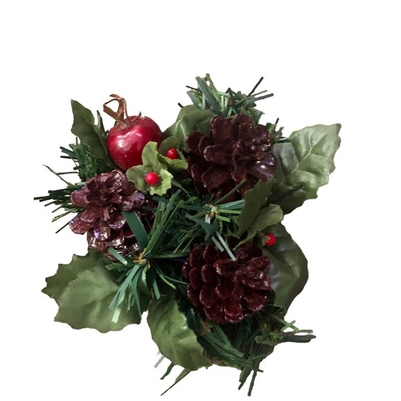 Vintage Pinecone Candle Holders Christmas Decor Centerpiece Holiday Pair Plastic - Picture 10 of 11